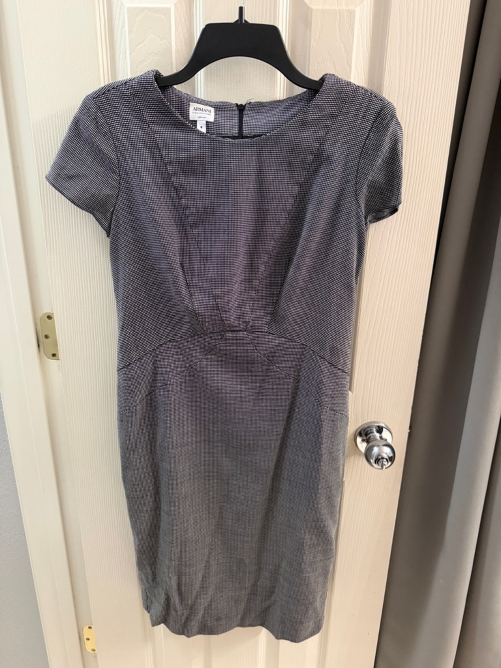 Armani Exchange Charcoal Gray Short-Sleeve Sheath Dress